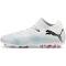 Future 7 Match MG Men's Football Boots in White/Black/Poison Pink, Size 10, Textile by Puma