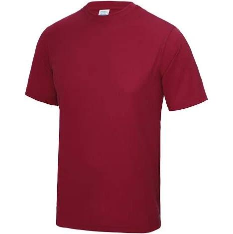 Just Cool Mens Performance Plain T-Shirt Red Hot Chilli T-Shirt