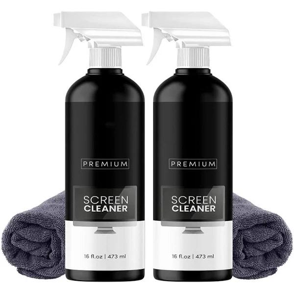 Kogan Premium Screen Cleaner Spray with Microfibre Cloth Wipes (473ml, 2 Pack)