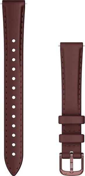 Garmin Lily 2 Accessory Band, Leather, Dark Bronze/Mulberry