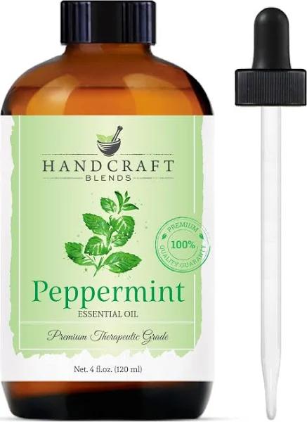 Handcraft Peppermint Essential Oil - 100% Pure and Natural - Premium Therapeutic Grade With Premium Glass Dropper - Huge 4 fl. oz