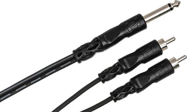 Hosa Y Cable, 1/4 in TS to Dual RCA, 1 M