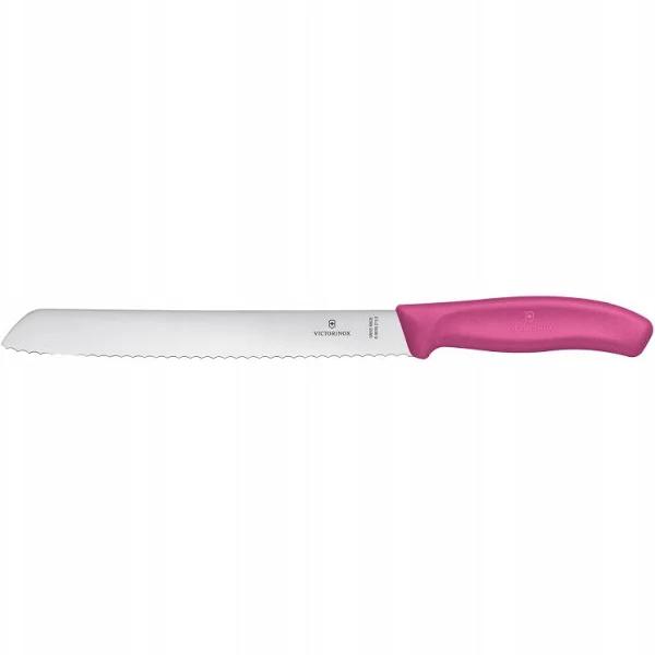 Victorinox Bread Knife Wavy Edge Blade | Classic Pink 21cm