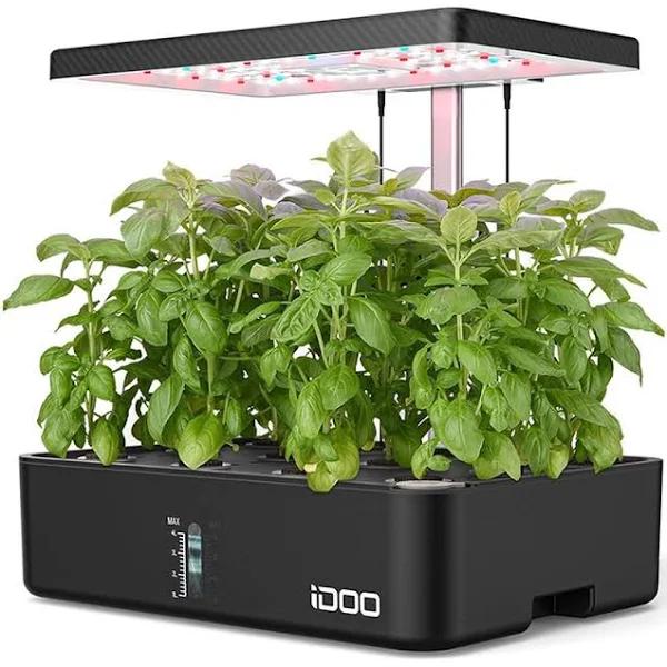 iDOO Hydroponics Growing System 12Pods Mini Herb Garden Germination Kit with Led