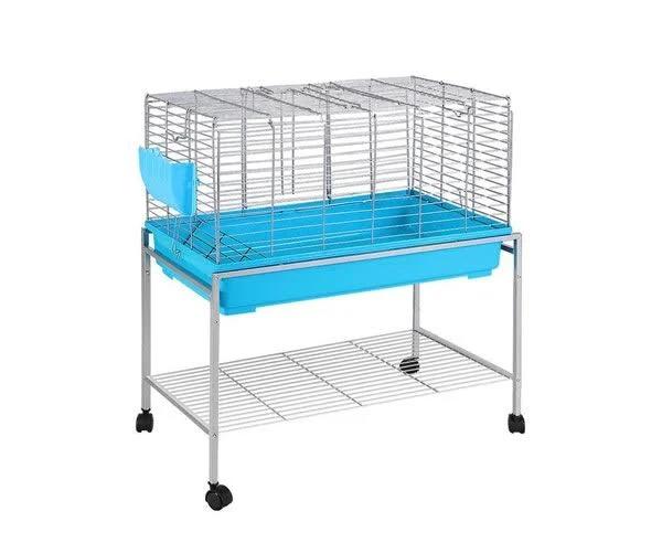 Rabbit Cage Hutch Indoor Hamster Enclosure Carrier - Blue