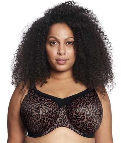 Goddess Kayla Underwire Full Cup Bra - Dark Leopard 20HH GD6164 Plus Size Bra - AfterPay Available