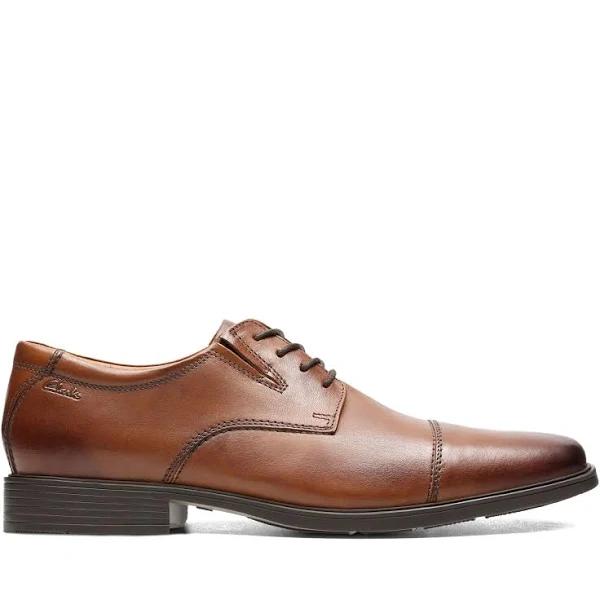 Clarks Men's Tilden Cap Toe Oxford - Dark Tan Leather