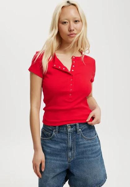 Cotton On Women - Christy Henley Tee - Rebel Red Size - L Women