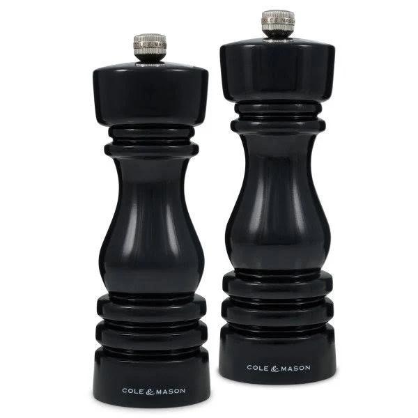 Cole & Mason London Salt and Pepper Mill Gift Set Black Gloss