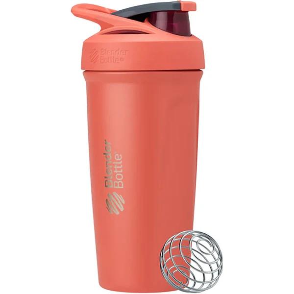 Blender Bottle, Strada, Insulated Stainless Steel, FC Coral, 24 oz (710 ml)