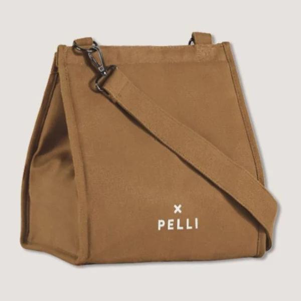 Pelli Bags - Women's Neutrals Cross-body Bags - Cross The Sea Waxed Canvas Crossbody Insulated Lunch Bag - Ginger Brown - Size One Size at The Iconic