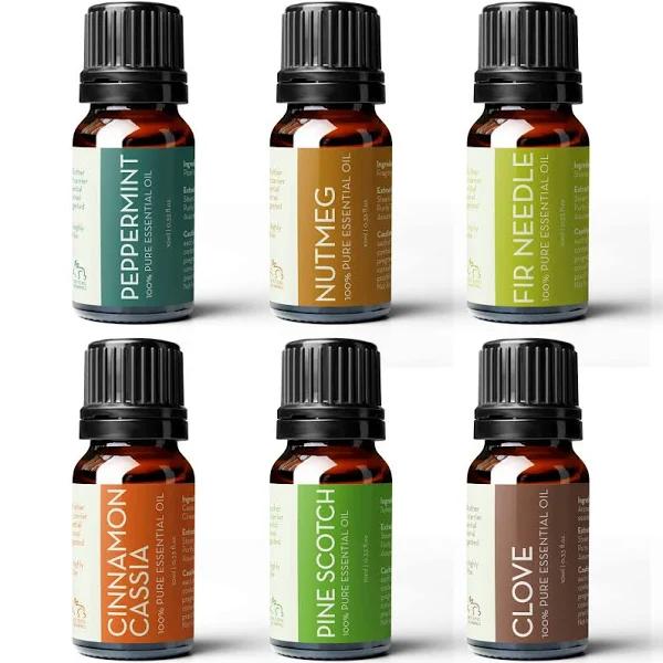 Pure Body Naturals, Winter Essential Oils Collection, Limited Edition, 6 Piece Set, 0.33 fl oz (10 ml) Each