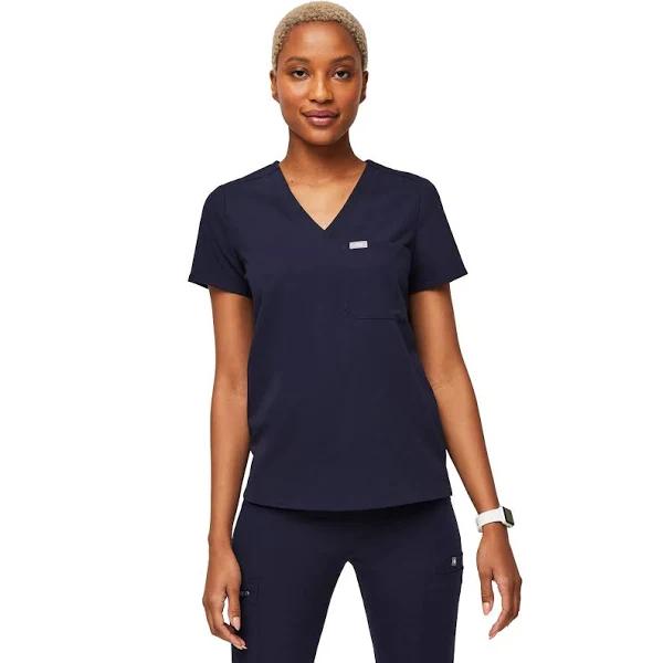 FIGS Womens Navy Catarina - One-Pocket Scrub Top