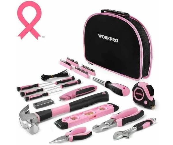 WORKPRO Pink Lady Tool Kit with Pouch Metric 103pcs