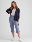 Rockmans Crop Linen Pants - Womens - Soft Chambray AU Size 16 - AfterPay & zipPay Available