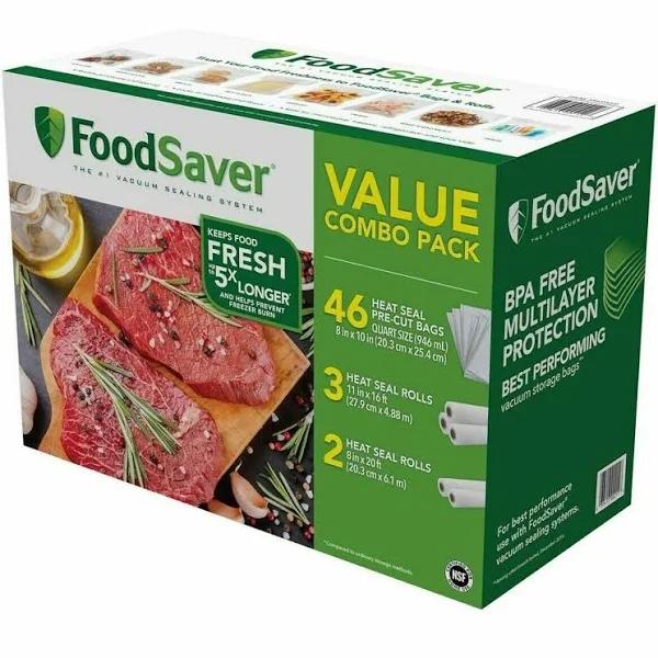 FoodSaver Vacuum Sealer Bag and Roll Combo Pack