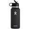 Hydro Flask Wide Mouth Bottle With Straw Lid Black 32 oz. W32BSW001