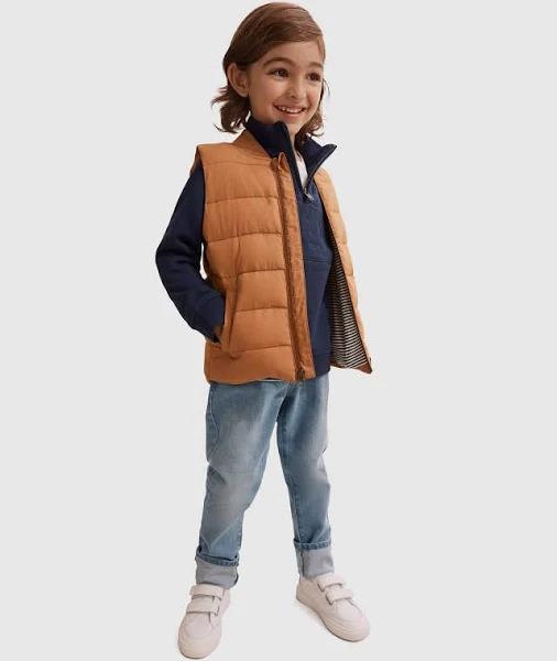 Country Road Boys Rib Nylon Vest Acorn in Size 10-11