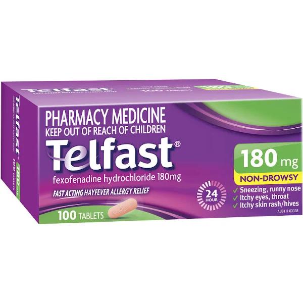 Telfast 180mg 100 Tablets Exclusive Size