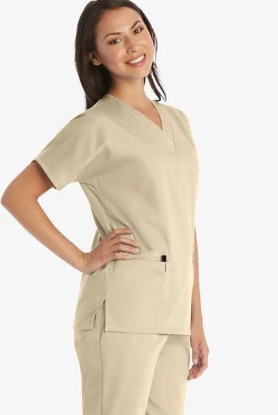 Cherokee Workwear 4700 Scrubs Top Womens V-Neck Khaki L