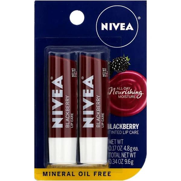 Nivea Tinted Lip Care Blackberry 2 Pack 0.17 oz (4.8 g) Each