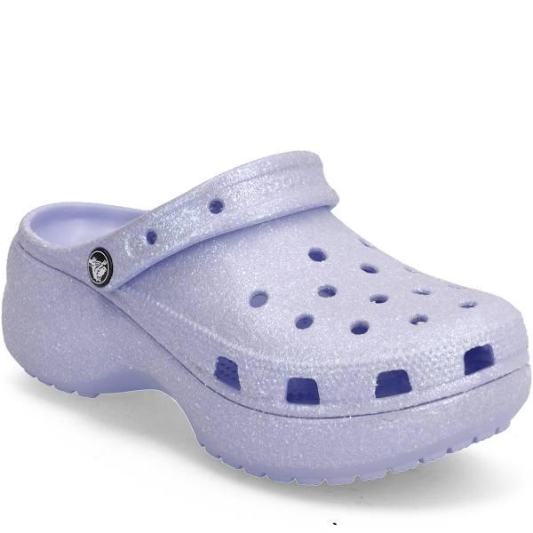 Crocs Classic Platform Glitter Clogs Blue EU 41-42 Woman