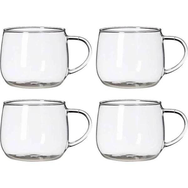 4pc Coffee Culture Aria 250ml Coffee/Tea Cup Hot/Cold Water Drinking Mug Clear