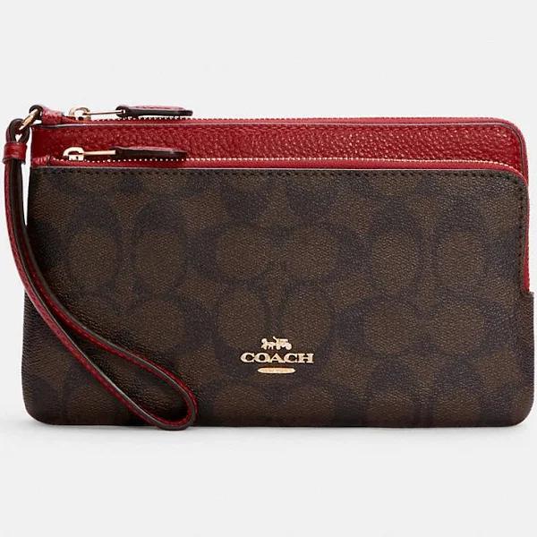 Coach Women's Double Zip Wallet in Signature Canvas