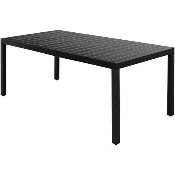 vidaXL - Garden Table Aluminium and WPC - Black - 185x90x74 cm