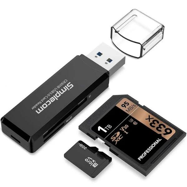 Simplecom CR301B 2 Slot SuperSpeed USB 3.0 Card Reader