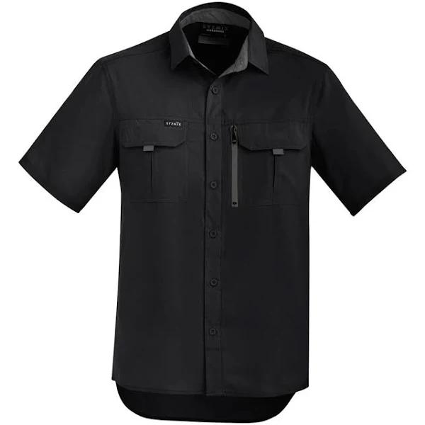 Syzmik Mens Outdoor Short Sleeve Shirt - ZW465 Black / XXS