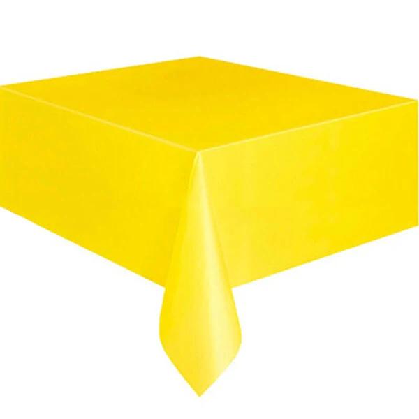 CASAMI Plastic Table Cloth Colour Rectangle Cover Birthday Party Tablecover - Sunflower Yellow