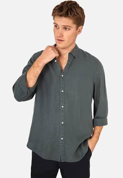 Industrie - The Trinidad Linen Long Sleeve Shirt M / Dublin Green