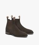 R.M. Williams Brown Suede Craftsman Chelsea Boots