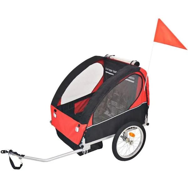 Kids Bicycle Trailer 30 kg - Red and Black