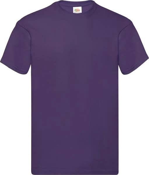 Fruit of The Loom Mens Original T-Shirt Purple M Cotton Mens T-Shirt