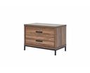 Groove Furniture Aubrey 2-Drawer Bedside Table Walnut