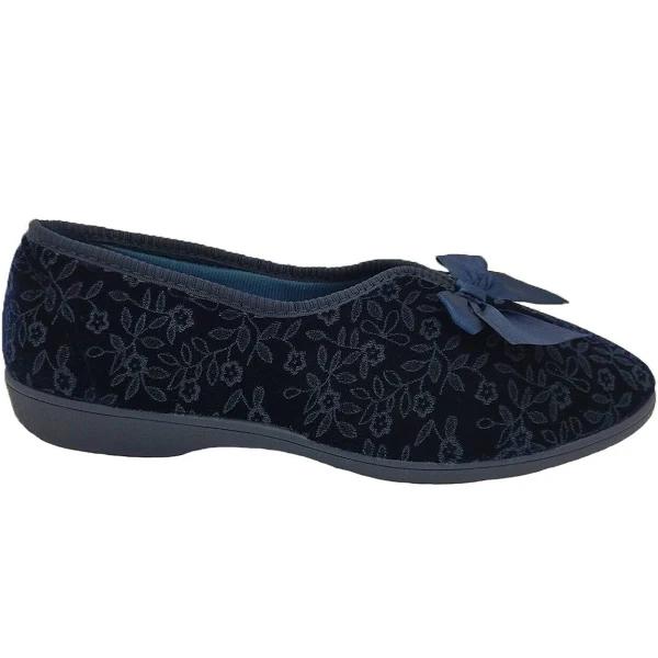 Grosby Womens Valerie 2 Comfortable Printed Indoor Slippers Navy