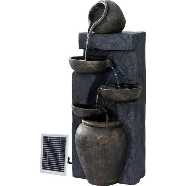 Gardeon Solar Water Fountain Features Outdoor 5 Tiered Cascading Bird