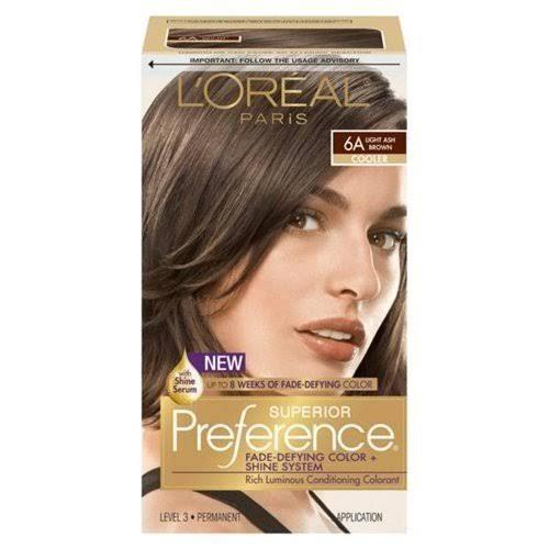 Loreal Superior Preference - 6A Light Ash Brown Pack of 3