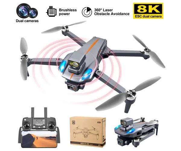 K911 Max GPS Brushless Drone 8K Dual HD Camera Aerial Photography Quadcopter 360° Omnidirectional Obstacle Avoidance (3*Battery)