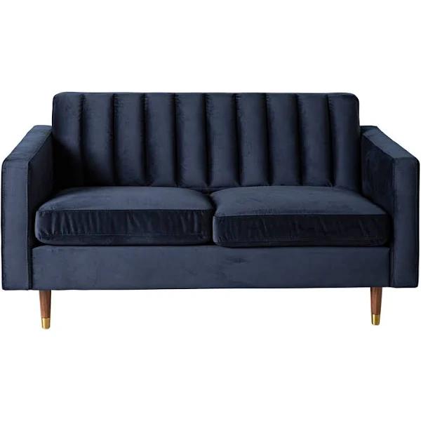 Stitch 2 Seater Sofa Velvet Navy Blue C-030 | Navy Blue | Upholstery | Early Settler Furniture