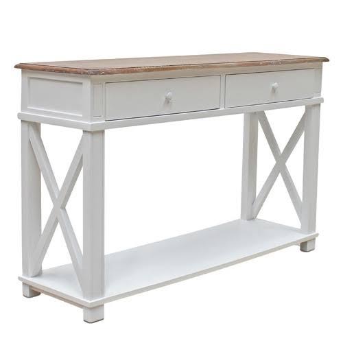 Hamptons Console Finish: White / Weathered Oak Top - Temple & Webster - Pay With AfterPay or zipPay On Console Tables