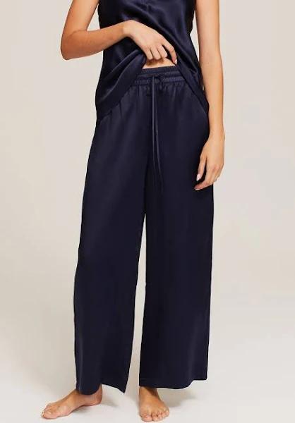 Ginia Isla Pant in Midnight - 100% 19 Momme Silk 2XL / Midnight