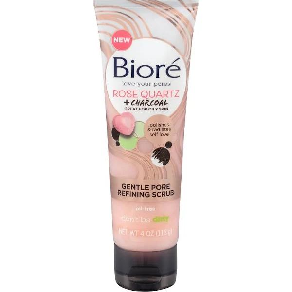 Biore Rose Quartz + Charcoal Gentle Pore Refining Scrub 113 G