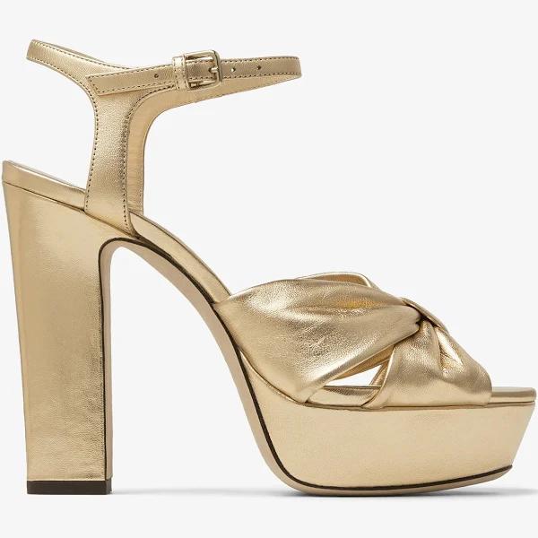 Jimmy Choo Heloise 120 Platform Sandals - Gold - 41