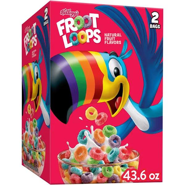 Kellogg'sFroot Loops Cereal 43.6 Total Ounce Two Bag Value Box