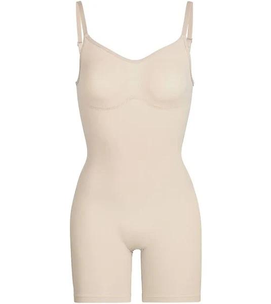 SKIMS Beige Seamless Sculpt Mid Thigh Bodysuit