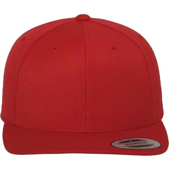 Flexfit Classic 6-Panel Snapback Cap - Red