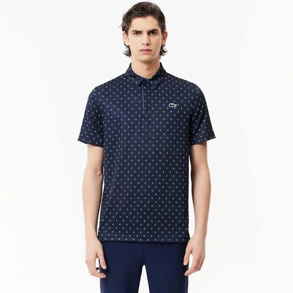 Lacoste Anti-UV Printed Golf Polo Blue Size XL